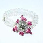 Pink Flower Stretch Beaded ..