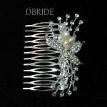 Rhinestone Flower Hair Comb..