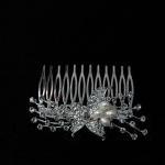 Rhinestone Flower Hair Comb..