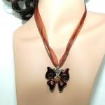 Brown Butterly Necklace Set..