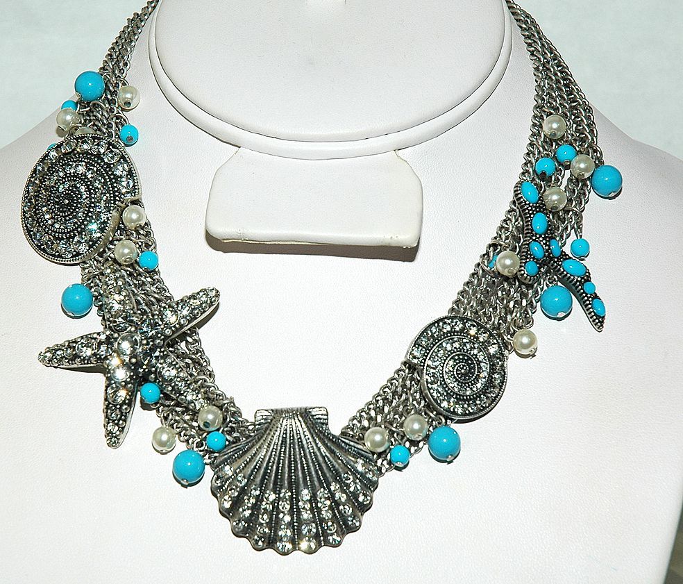 SALE Ocean Inspired Necklace - Silver Plated Necklace