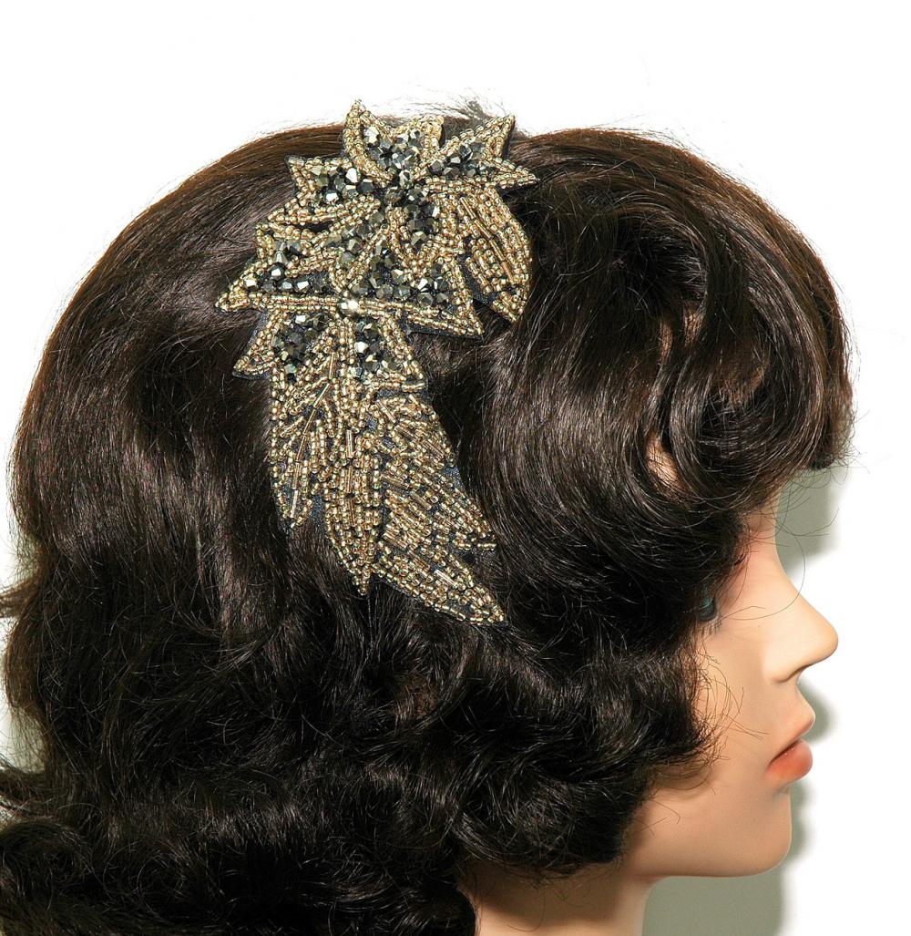 SALE Beaded Headband - Black Headband - Hair Accessory - Gift