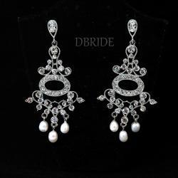 SALE Rosie Chandelier - Bridal Earrings - Silver Plated Earrings - Wedding Jewellery - Pearl Earrings